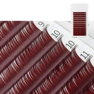 mega volume faux mink lashes burgundy/red wine 0.07 c 8 14